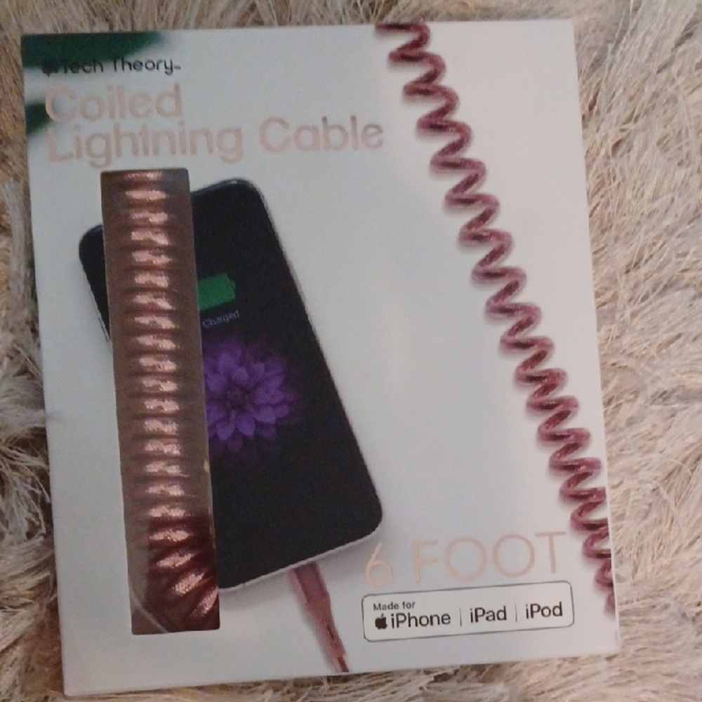 Theory Coiled Lightning Cable - Rose Gold